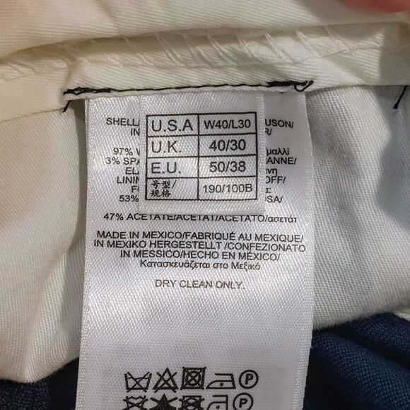 Brooks Brothers Regent Fit Men's 39X29.5  Wool Blend Dress Pant Blue Corporate - Picture 4 of 8